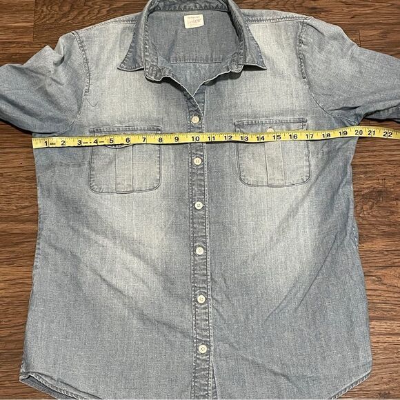 J. Crew The Perfect Shirt Button-Down Long Sleeve Cotton Shirt Faded Blue Large - Picture 10 of 13